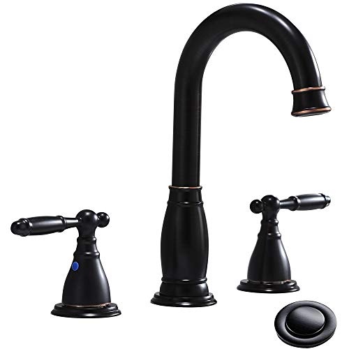 2-Handle 8 Inch Oil Rubbed Bronze Widespread Bathroom Faucets