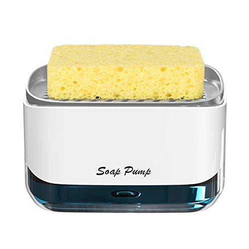 S&T INC. Dish Soap Dispenser and Sponge Holder for Kitchen Sink