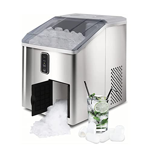 LINKLIFE Ice Maker & Shaver - Self Cleaning, LCD, 33lbs