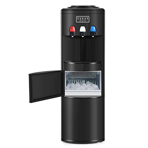 2-in-1 Water Cooler Dispenser with Built-in Ice Maker