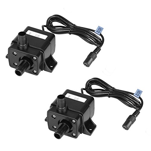 2 Pack 63 GPH Submersible Water Pump for Fish Tank and Fountain