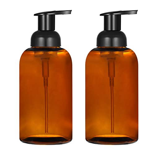Amber Glass Foaming Soap Dispenser, 13oz Bottle