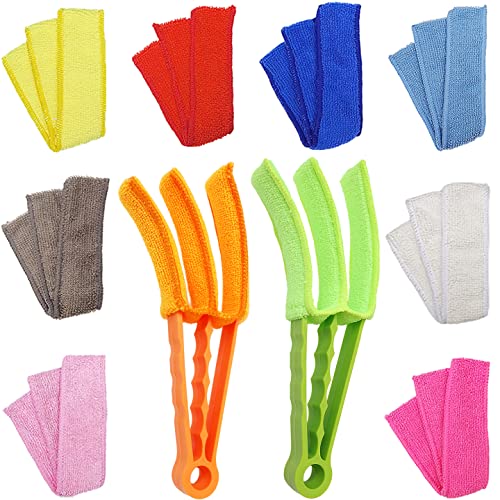 2 Pack Blind Duster with 10 Colors Microfiber Duster Sleeves