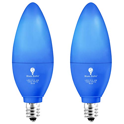 2 Pack BlueX LED Candle Blue Light Bulb