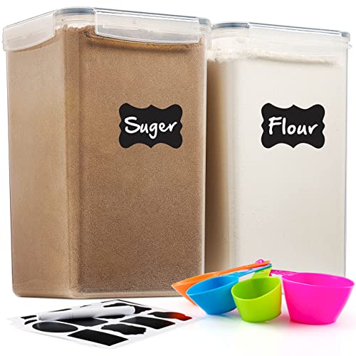 STOREGANIZE Flour And Sugar Containers Airtight (5.3L/4pk) Great