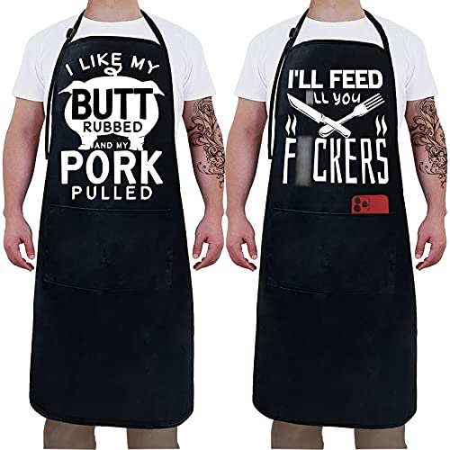 2-Pack Funny Waterproof Aprons with Pockets