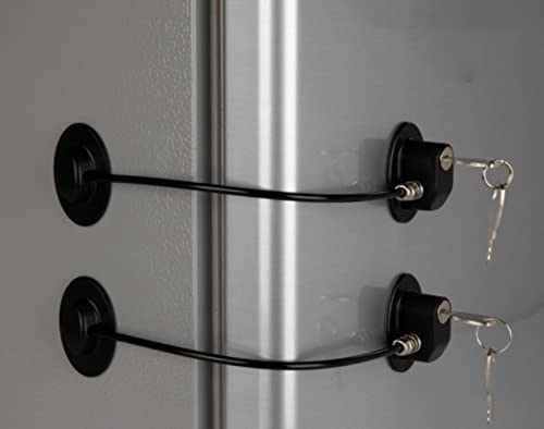 REZIPO Refrigerator and Cabinet Door Locks Set with 4 Keys - Black