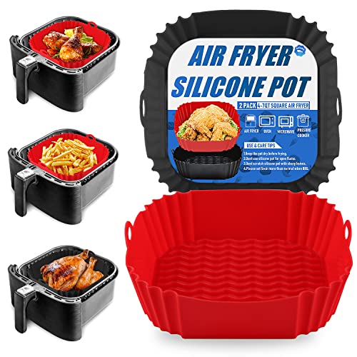 Apluskis 2-Pack Silicone Air Fryer Liners - 4-7QT