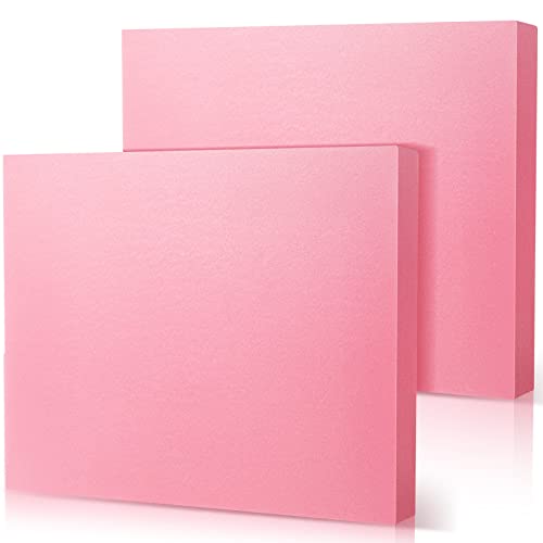 2 Pieces Pink Insulation Foam 15" x 12" 2" Thick Insulation Board Insulating XPS Foam Board for Home Improvements Projects Wall Window Ceiling Coverings Craft