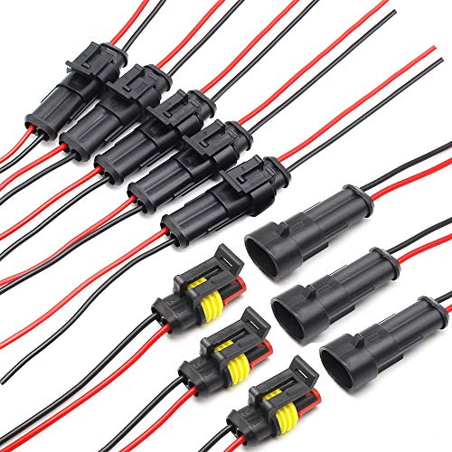 LightingWill 2 Pin Car Waterproof Electrical Connectors 8 Pack