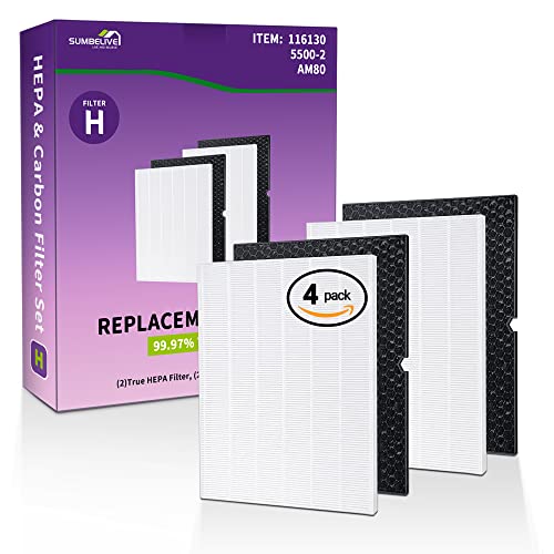 Winix 5500-2 Air Purifier Replacement Filters - HEPA (H13) + Carbon Pre-filters