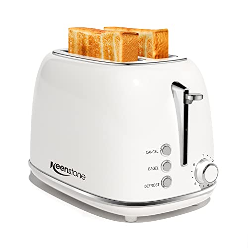 Keenstone Toaster, Retro 2 Slice Stainless Steel Toaster with