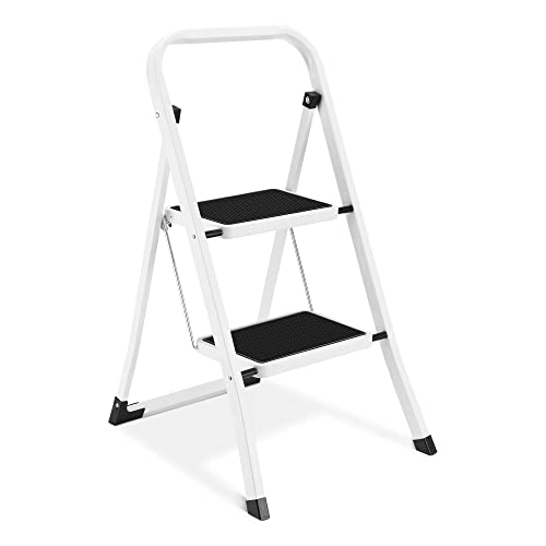Soctone Lightweight Folding 2-Step Ladder with Handrails