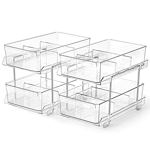2 Tier Clear Organizer with Dividers