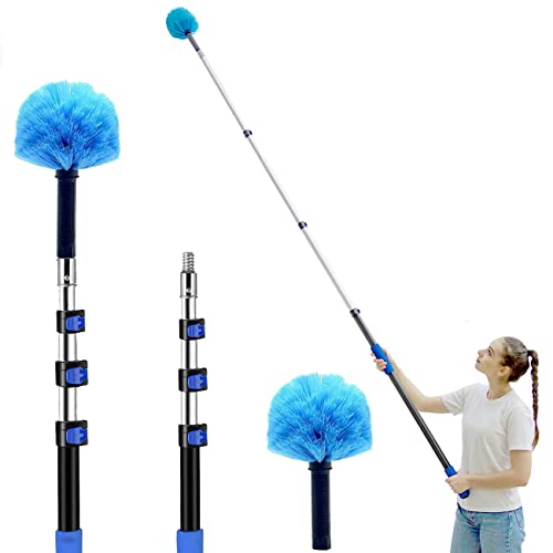 MAYKI 20ft Cobweb Duster with Extension Pole Set for Indoor & Outdoor Cleaning