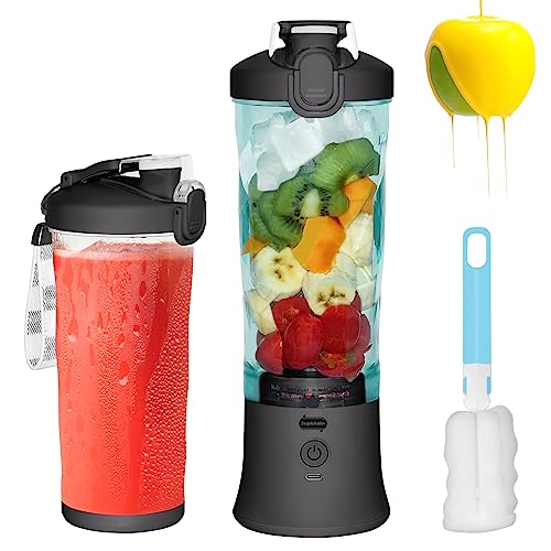 Portable Blender, Hotsch USB Rechargeable Smoothie on the Go Blender Cup,  Personal Size Blender for Shakes and Smoothies, 20 Oz Juicer Cup for  Sports