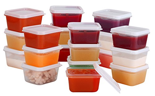 20 Pack, 2oz Reusable Small Plastic Storage Container Jars with Lids