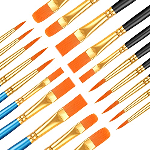 20 Pcs Paint Brush Set For Acrylic Painting Watercolor Brushes Acrylic Paint Brushes For Acrylic Oil Watercolor Miniature Detailing And Rock Painting 51LLw4EEEBL 1 