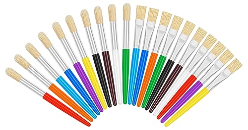 Kids' 20-Piece Paint Brush Set for Acrylic, Oil, and Watercolor