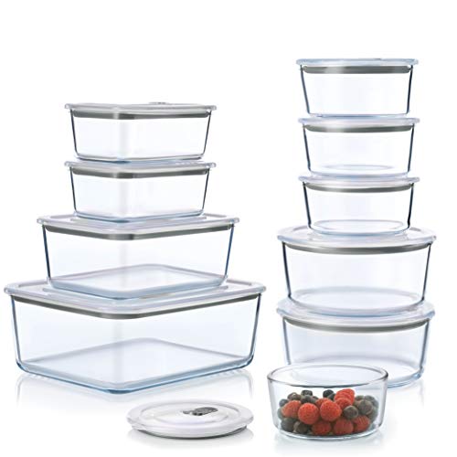 20-Piece Glass Food Storage Container Set