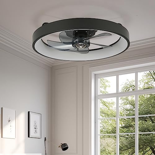 20" Small Flush Mount Ceiling Fan with Light