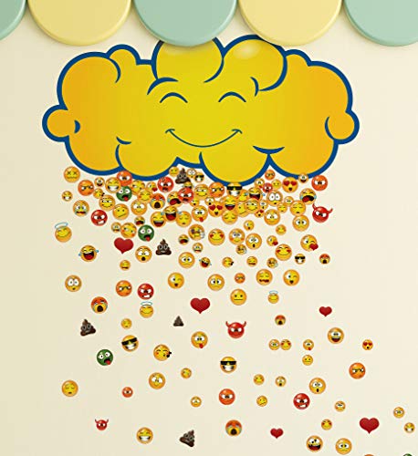 200 Raining Emoticons Wall Decal Sticker