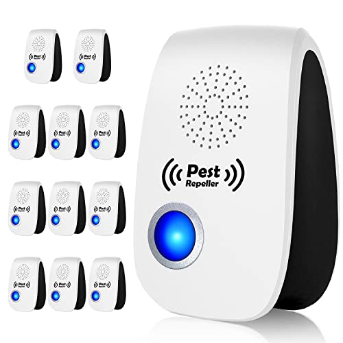 12-Pack Indoor Ultrasonic Pest Repellent for Roaches, Ants, Mice