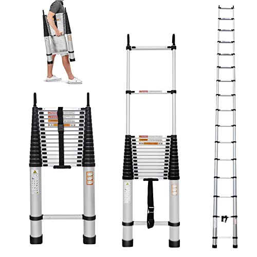 20FT Telescoping Ladder with Roof Hooks