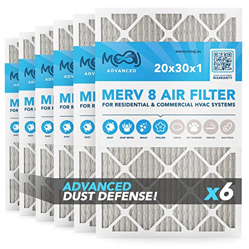 20x30x1 Air Filter (6-PACK) | MERV 8 | MOAJ