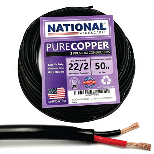 UBOORY 14/2 Low Voltage Landscape Wire, 14 Gauge Wire 2 Conductor 50 Feet,  Low Voltage Wire, Outdoor Direct Burial Electrical Wire, Copper Wire:  : Tools & Home Improvement