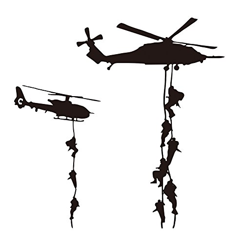 Helicopter Army Soldier Wall Stickers for Military Fans" by Queenland