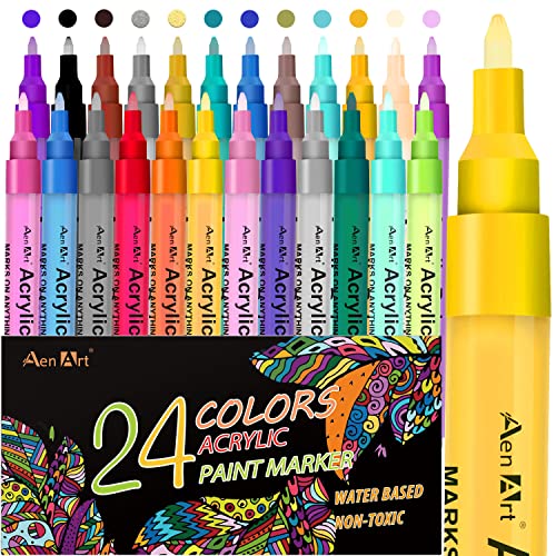 24 Colors Acrylic Paint Pens