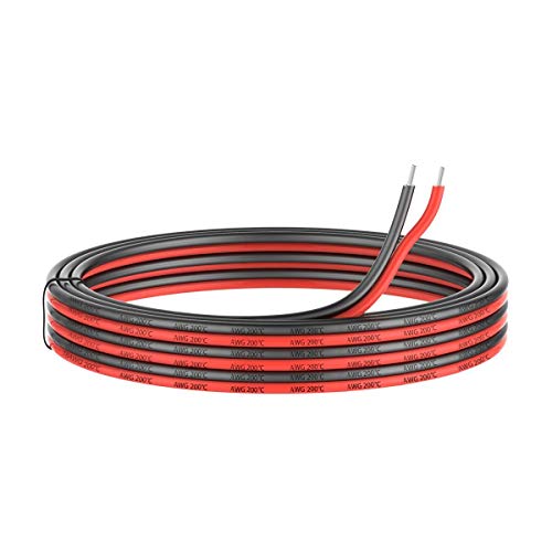 EvZ 24AWG Silicone Electric Wire, 33ft 2 Conductor Cable, High Temp Resistant