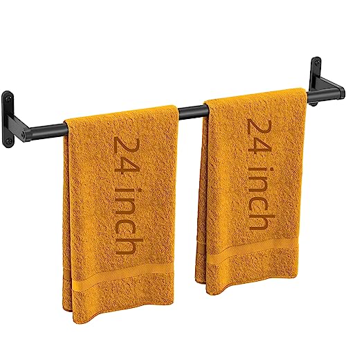 Matte Black Wall Mounted Towel Bar: Sturdy, Rustproof Stainless Steel Holder
