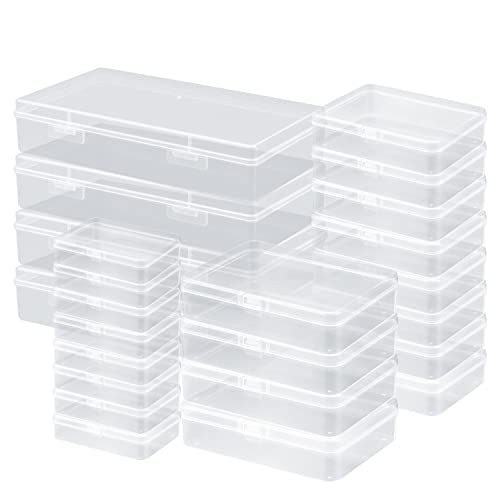 Lainrrew Mini Clear Plastic Storage Containers for Beads, Crafts, Jewelry