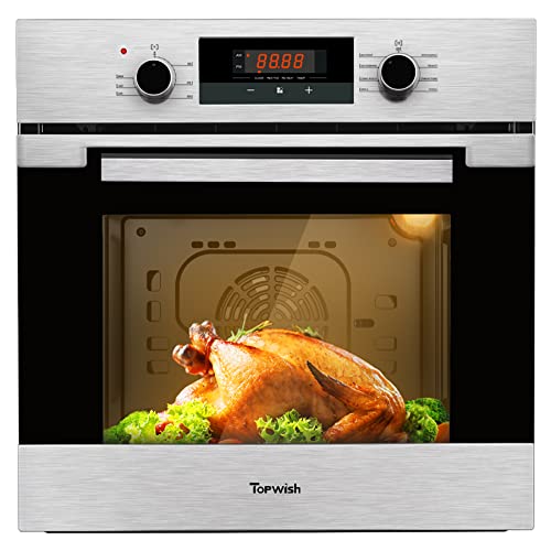 TOPWISH 24" Convection Electric Wall Oven, Stainless Steel Finish