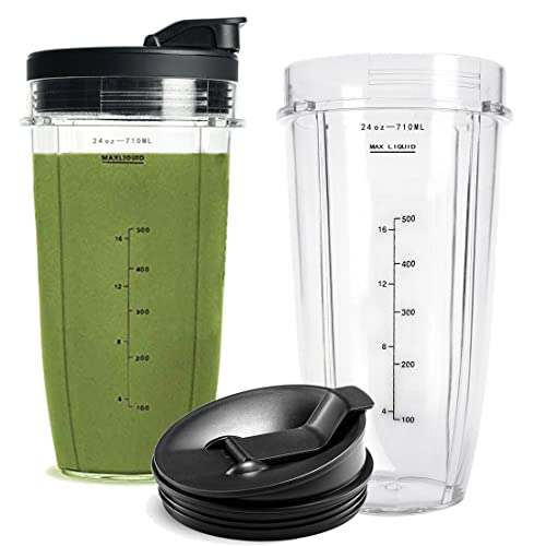 Blender Cups for Ninja Blender, 16OZ Cup with Sip Lids Compatible with  Nutri Ninja Auto IQ