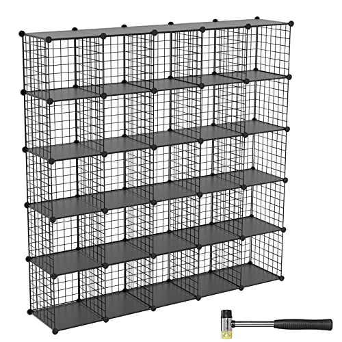25-Cube Metal Storage Shelves Bookshelf