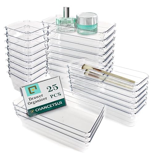 Clear Plastic Drawer Organizer Set by CHANCETSUI