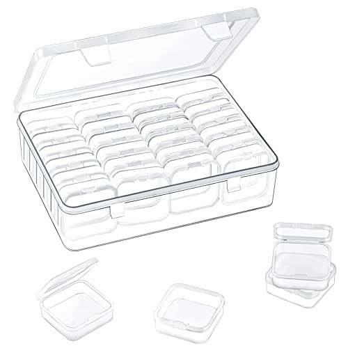 28Pcs Craft Storage Box with Hinged Lid and Non-slip Design
