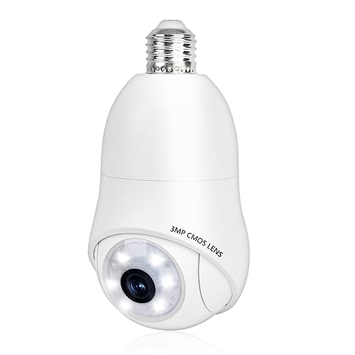 2K 360° Pan Tilt WiFi Light Bulb Security Camera