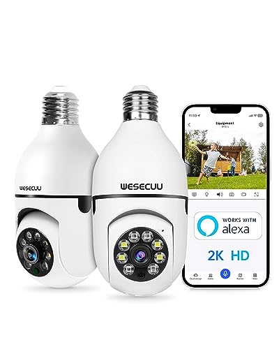 2K Bulb Security Camera with Color Night Vision