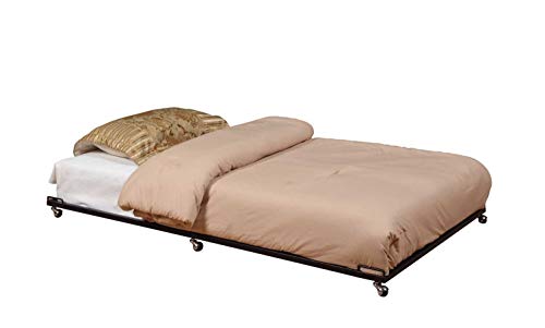 Black Metal Roll Out Trundle Bed Frame for Daybed by 2K Furniture