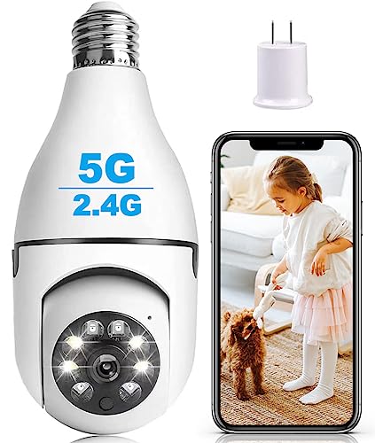 Generic 4MP Light Bulb Security Camera with 360° PTZ & Night Vision