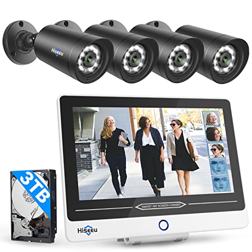 [2Way Audio Spotlight]Hiseeu 5MP PoE Security Camera System