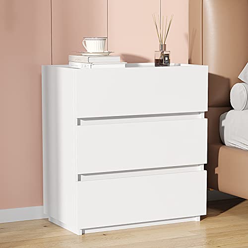 3 Drawer Dresser - Modern Stackable Storage Cabinet, White