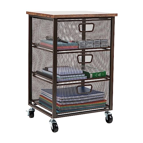 3-drawer rolling storage cart