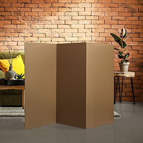 3 ft. Brown Cardboard Folding Screen - 3 Panels