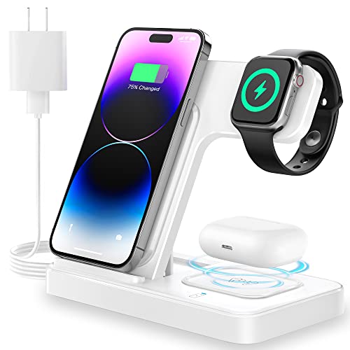 3 in 1 Fast Wireless Charging Station for iPhone, Apple Watch, and AirPods