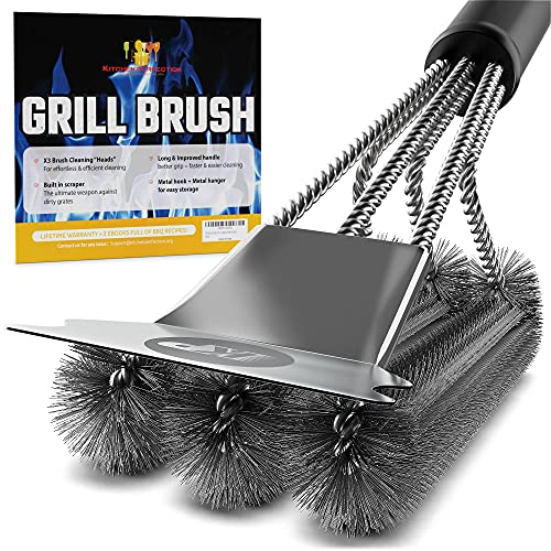 3-in-1 KP Grill Brush: Easy Cleaning, Safe and Convenient